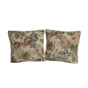Beautiful tapestry throw pillows with piping and floral print